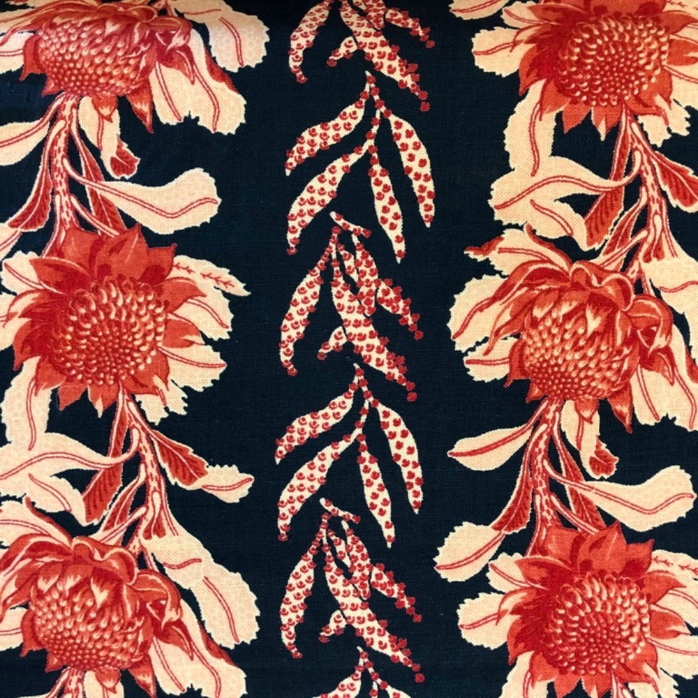 Blue Americana Linen Rustic Fabric